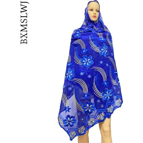 Hijab Headscarf Islamic Scarf For Pray Saudi Embroidery Scarf 2021 New Arrival Sarfs Big Size Scarf For Weedding CL211