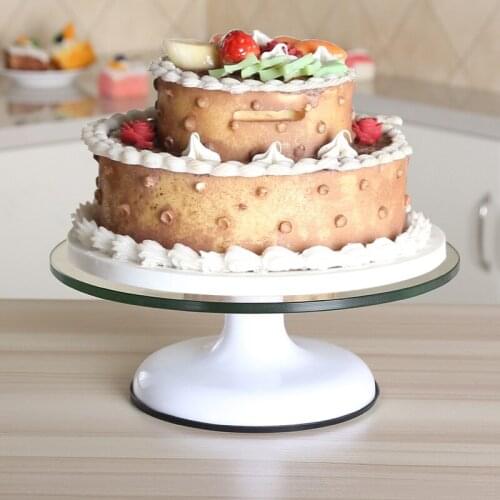 30*18*12cm Round Tabbed Cake Turntable Cake Tool 12 Inch Glass Plastic Cake Stand Holder Baking Utensils