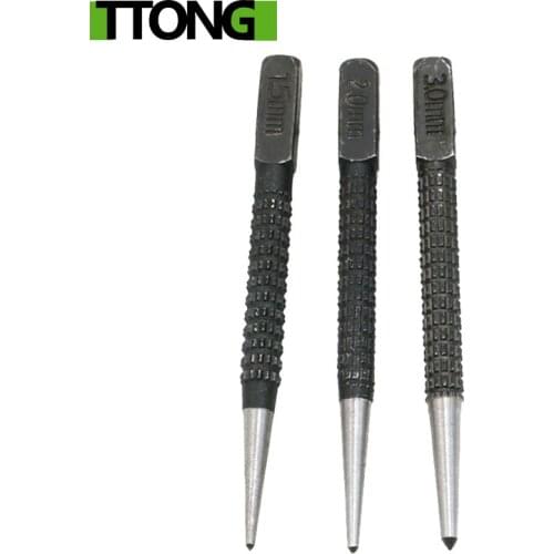 Hot sell 3pcs Non Slip Center Pin Punch Set 3/32" High-carbon Steel Center Punch For Alloy Steel Metal Wood Drilling Tool