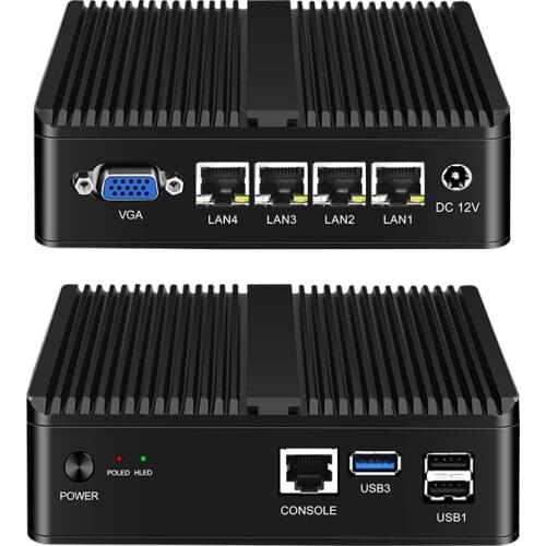 J1900 Soft Router Mini PC 4 LAN HDMI VGA Pfsense Linux Industrial Computer VPN Firewall Network Server for Gaming Office