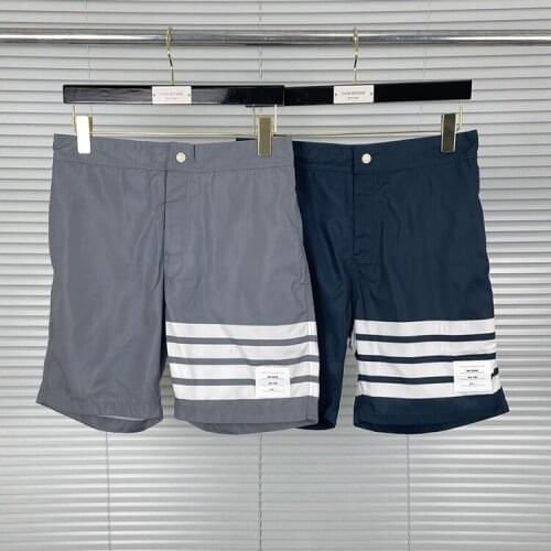 2021 Fashion TB Thom Brand Casual Shorts Men Summer Beach Shorts Loose Sports Trousers Striped Panelled Jogger Track Shorts