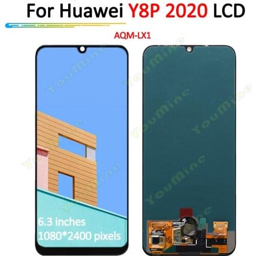 Original 6.3" For Huawei Y8p AQM-LX1 LCD Touch Screen Digitizer Assembly For Huawei y8p 2020 LCD P Smart S