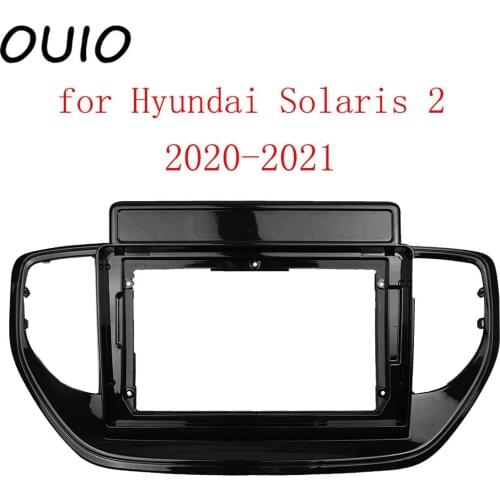OUIO 9 inch car dashboard Double Din DVD frame decoration kit dashboard panel suitable for Hyundai Solaris 2 2020-2021 frame