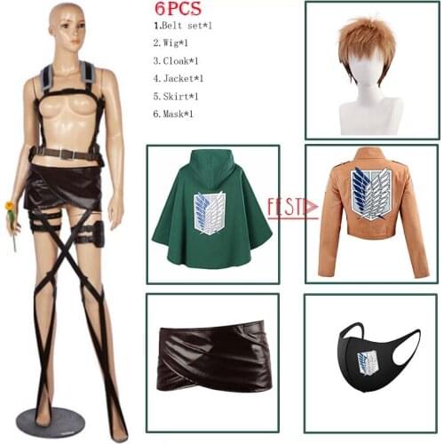 Attack on Titan Jean Kirstein Cosplay Costume Shingeki no Kyojin Scouting Legion Wig Cloak Jacket Skirt Leather Belt Cape Men