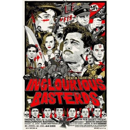 24style Movie Inglourious Basterds Art Film Print Silk Poster for Your Home Wall Decor 24x36inch
