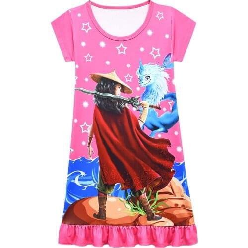 Girls Raya and The Last Dragon Dresses for Girls Children Clothes Princess Birthday Party Dresses 2021 Summer Girl Vestidoes