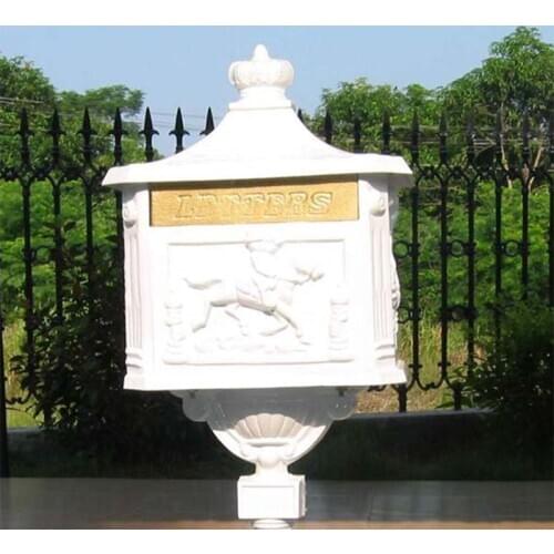 Mailbox Cast Aluminum Black Mail Box Postal Box Security Heavy Duty New