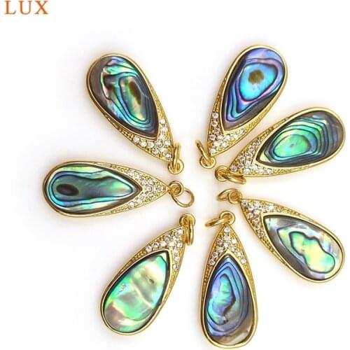 3pcs Natural Sea Shell Pendant Rainbow Color Abalone Shell Abalone Beach Handmade Boho Women Jewelry Finding For Necklace Making