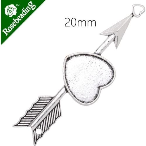 Key Pendant tray with 20mm heart bezel,Zinc Alloy filled,antique silver plated,length:74mm,20pcs/lot-C4109