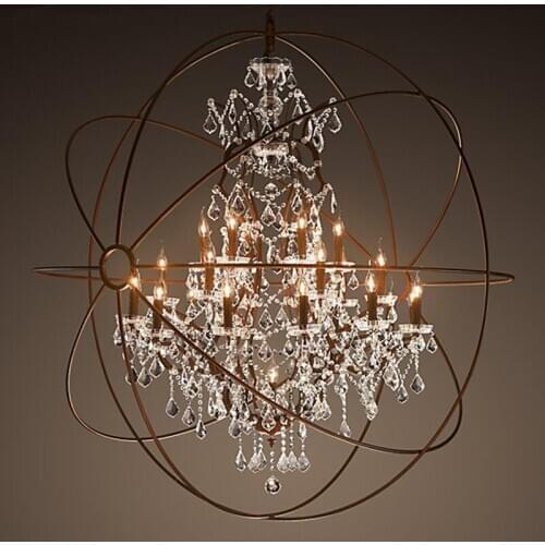 Industrial pendant light Vintage Orb Crystal crystal pendant lighting Rustic Candle LED for Home Hotel Decoration kitchen lights