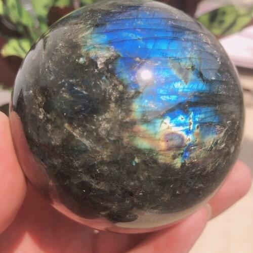 5.5-11cm Natural Crystals Quartz Labradorite Sphere Crystal Ball Energy Healing Stones Room Home Aquarium decoration accessories