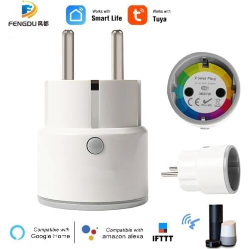 WiFi EU Smart Plug 10A/16A Voice Control Power Monitor Smart Home Socket Timing Function Work with Google Home Alexa