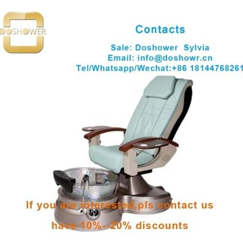 Glass bowl with back massage function for spa pedicure chair luxury