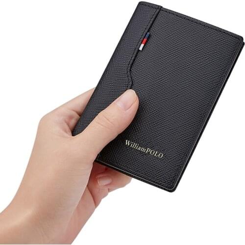 Leather seat Slim Wallet mens wallet Mini Wallet short vertical casual mens wallet card holder Coin Purse portable Wallet
