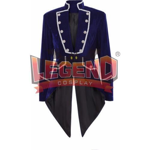 Prince Renaissance Medieval Men tailcoat velvet coat Cosplay Costume