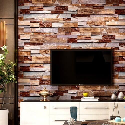 Vintage Brick Wallpaper 3D Home Decor Retro Brown Waterproof PVC Wall Paper Rolls for Shop Walls Decoration decoracao casa