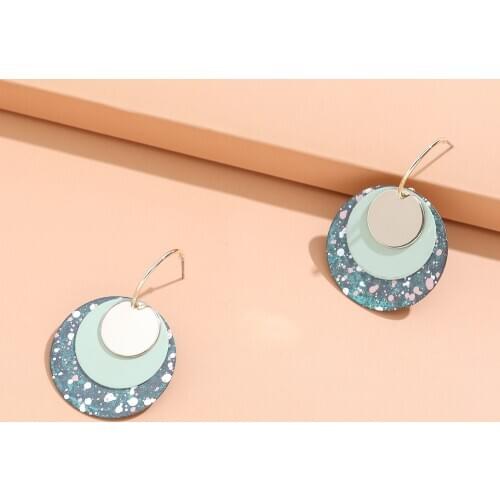 LUNA CHIAO 2020 Fall Winter Women Jewelry Accessories Patina Plating Triple Layered Round Disc Drop Statement Earrings