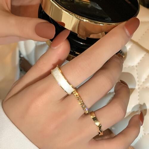 Original Design Gold Color Round Hollow Geometric Rings Set For Women Fashion Cross Twist Open Ring Joint Ring Female Jewelry