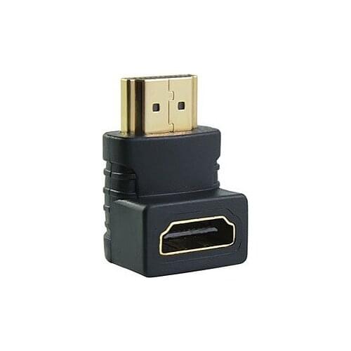 100pcs/lot HDMI Adapter A type Male to Female 90 Right Angle Gold plated