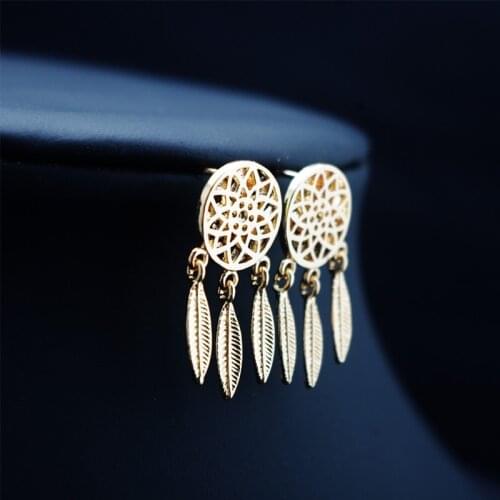 2020 From India Dream Bohemia Catcher Tassel Feather Earings Fashion cute Jewelry Vintage Long Earrings For Women