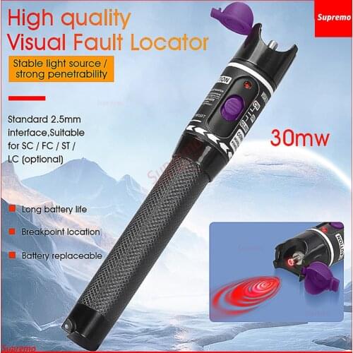 2021 New Design Laser 30mW VFL Visual Fault Locator, Fiber Optic Cable Tester 10-50Km Range VFL AUA H30/50 5KM ~ 10/20/30/50MW