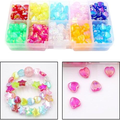 400x Acrylic Beads 8mm Heart Spacer Loose Charms DIY Jewelry Making Project