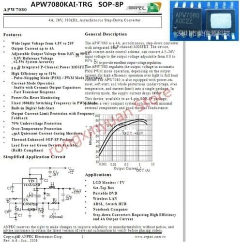 5Pcs/lot APW7080KAI-TRG APW7080 SOP-8P APW7080KAI APW7120KE-TRG APW7120 SOP8 APW7120KE APW7145KAI-TRG APW7145 SOP-8P APW7145KAI