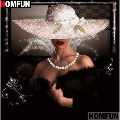HOMFUN 5D DIY Diamond Painting Full Square/Round Drill "Character woman" 3D Embroidery Cross Stitch gift Home Decor A03797