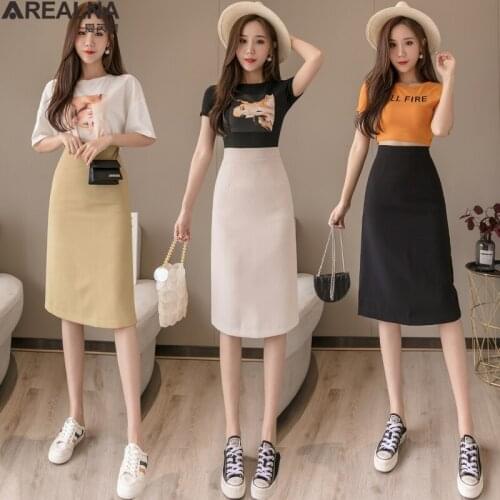 AREALNA Slit Pencil Skirts