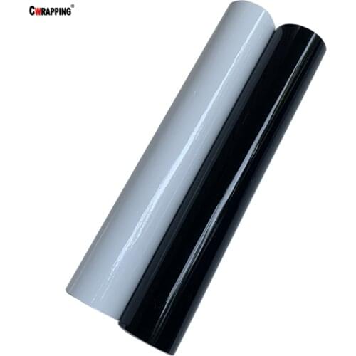 White Glossy Black Vinyl Wrap Film Adhesive Super Glossy Piano Black Film Car Wrapping Film Foil For Car Bike Phone Console Skin