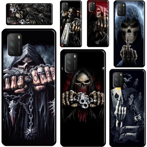 Grim Reaper Skull Skeleton For POCO X3 Pro F2 F3 M3 Case For Xiaomi Mi 11 Ultra Note 10 Lite Mi A3 9T 10T Pro Cover