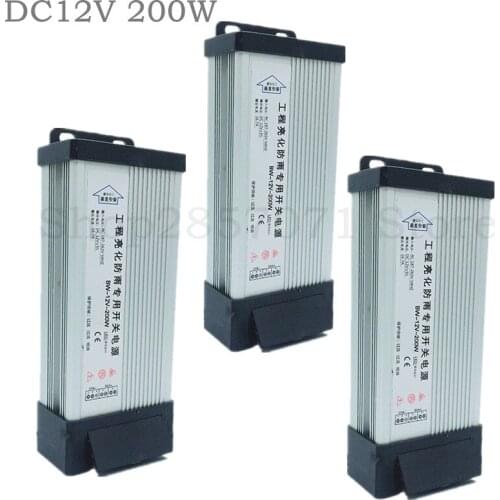 DC12V LED Outdoor Rainproof Power Supply 200W 16.7A LED Driver Lighting Transformers