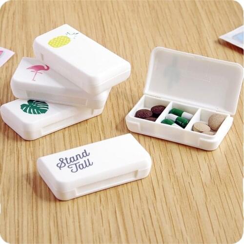 Travel Mini Pill Box Medical Drugs Tablet Empty Container Holder Cases Storage Pillbox Cute 3 Grids Medicine Boxes