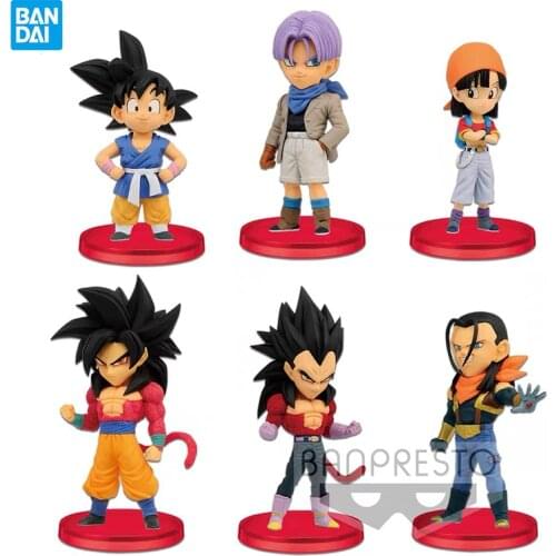 7Cm Original Banpresto Wcf Action Figure Dragon Ball Gt Vol.01/02 Goku Vegeta Goten Anime Figure Model Collectible Toys for Boys