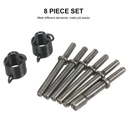 KKmoon Hammer Bit 8-Piece Air Rivet Hammer Bit Set 40Cr Steel Smoothing Pneumatic Air Hammer Bits with 2 Springs DIY Kits