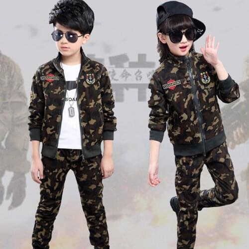 2 pcs set Childrens Casual Wear Sportswear Korean Kids Clothes Boys cotton print infant clothing set Jacket outfit autumn