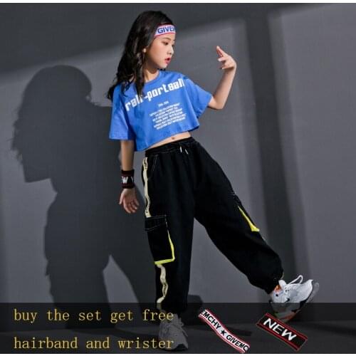 Pally elves Summer Children Clothing Set Girls Summer Midriff Jogger Pants Kids Outfit