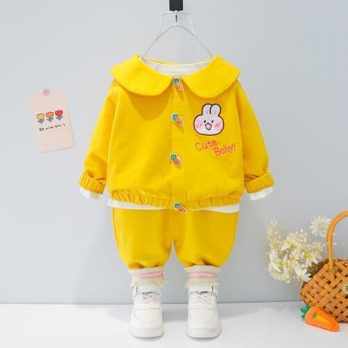 Bibicola Baby Girls Clothes Set Newbron Autumn Spring Clothing Children Long Tops +Pant 2pcs Baby Costume Cute Suit