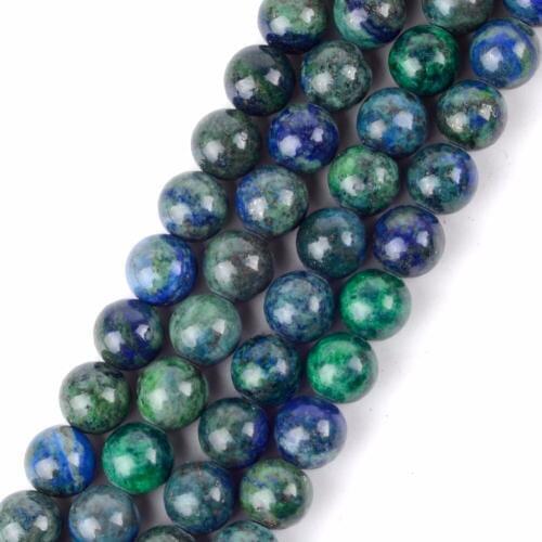 Wholesale Natural Minerals Stone 4 6 8 10 12mm Lapis Lazuli & Malachite Round Beads for Diy Jewelry Making Bracelet Necklace 15"