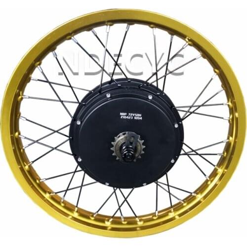 QS V3 48V-72V 3000W 50H Bicycle Hub Motor 150mm Dropout 19inch Motorcycle Wheel 19" Golden Rim Golden Motor Wheel Ebike Kit
