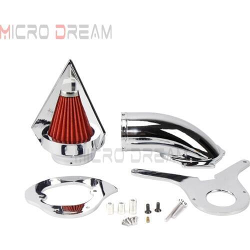 Chrome Motorcycle Spike Washable Air Cleaner w/ Red Filter Intake Kit For Honda Shadow Aero 750 2001-2015 2016 2017 2018 2019