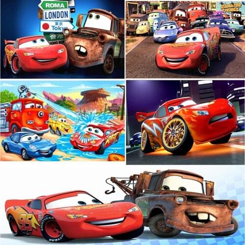 Full diamond painting 5D DIY Disney "Cars" square round inlaid diamond embroidery cross stitch kit brand decorative painting