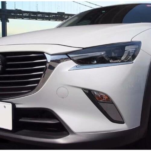 For Mazda CX-3 CX3 2016 2017 2018 2019 2020 Chrome Parts Head Front Light Lamp Eyebrow Cover Trim Car Accessories Decoration