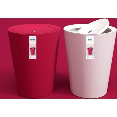 2021 new Trash can household with lid kitchen bathroom large size creative shake Nordic hotel plastic sorting trash