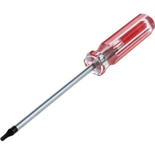 T10 3mm Magnetic Tip Plastic Grip Torx Security Screwdriver Clear Red