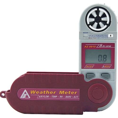 Portable AZ8910 5-in-1 airflow pressure anemometer temperature, humidity, pressure, altitude