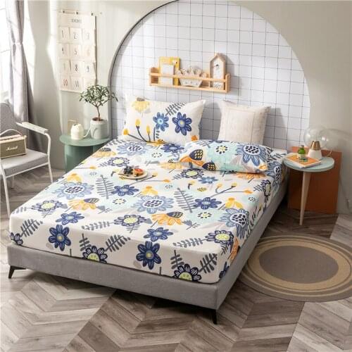 100% Cotton Printed Single-Layer Bed Sheet, Soft And Comfortable Bed Sheet And Mattress Cover Fixed By Elastic Band