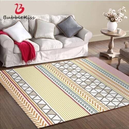 Bubble Kiss 2020 Nordic Style Minimalist Geometric Stripe Pattern Carpets Non-slip Living Room Carpet Home Bedside Floor Mats