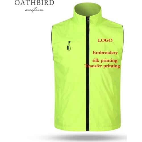 DIY logo Advertising vest your text printing company uniform Top Sleeveless Color High-end Work clothing custom digital logo