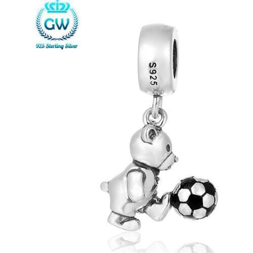 Sterling Silver Pendant Charms Animal & Football Charm Pulseira De Prata DIY Jewelry Making 925 Brand Gw Jewellery S459-15